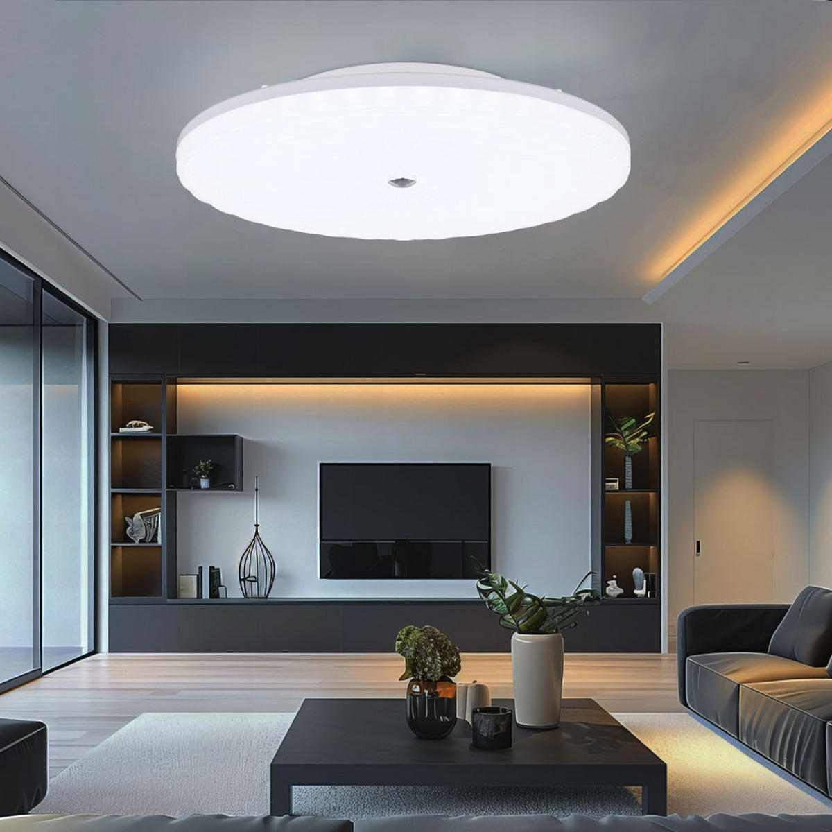 LED DECKENLEUCHTE Metall Weiß - Weiß, Metall (48.5/48.5/10cm) - Globo Lighting