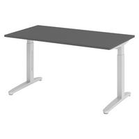 SCHREIBTISCH Serie-XB 80/140/74 cm in Graphitfarben/Silberfarben - Silberfarben/Graphitfarben, Holzwerkstoff (80/140/74cm) - bümö