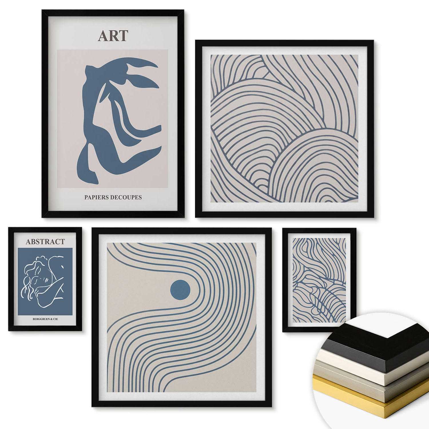ArtPrintCave Wandbilder Schwarz 40x60 cm