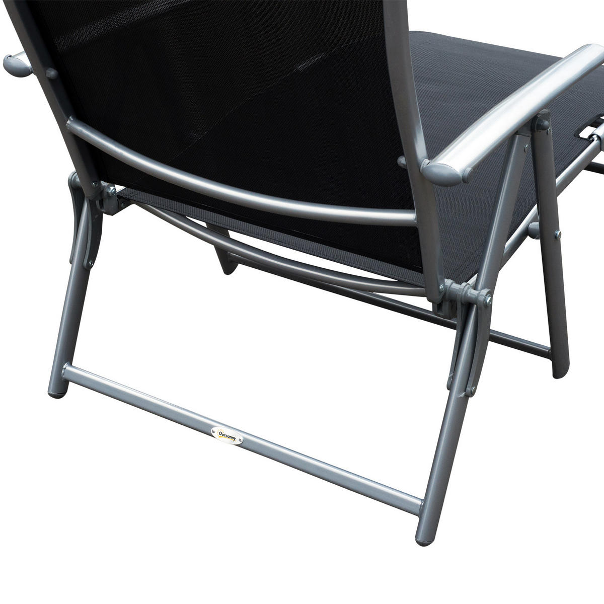 SONNENLIEGE DE-13547 7-fach verstellbar mit Kopfstütze Schwarz - Schwarz, Metall (63.5/100.5/137cm) - ComfortXL