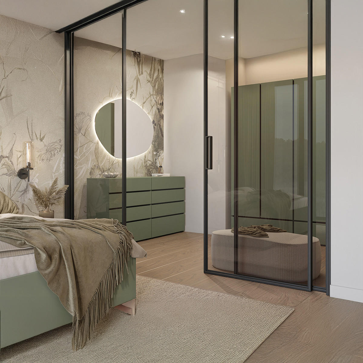 SKŘÍŇ 4DVEŘOVÁ Lilia Zelená - zelená barva, kompozitní dřevo (179.6/210/59.5cm) - Petits-meubles