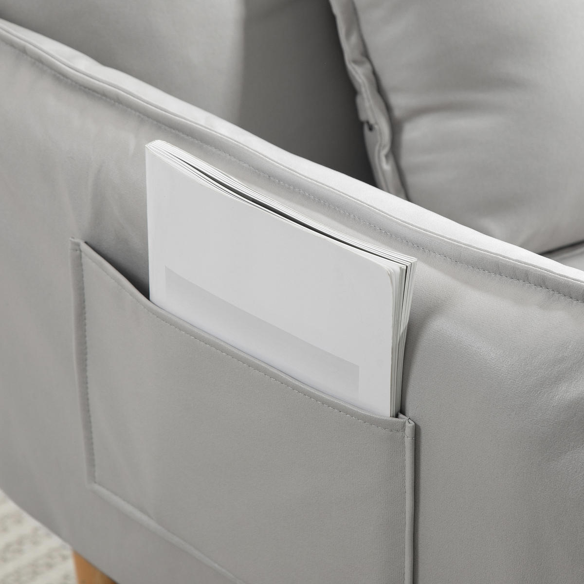SESSEL 2-in-1, mit Kissen, Hellgrau - Hellgrau, Textil (75/78/68cm) - HOMCOM