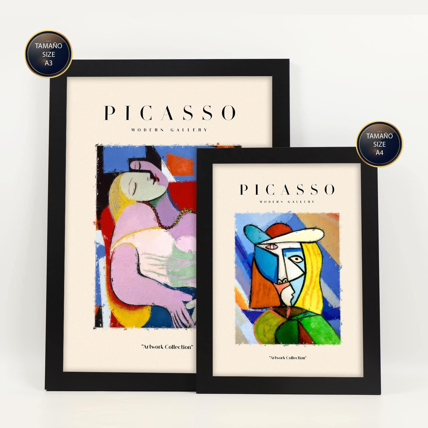 POSTER Set Mit 6 In Schwarzer Tinte Frauen Drucke Des Fauvismus Und Surrealismus Für Innenarchitektur A3 & A4 Schwarzer Rahmen - Schwarz, Papier (29/3cm) - Nacnic