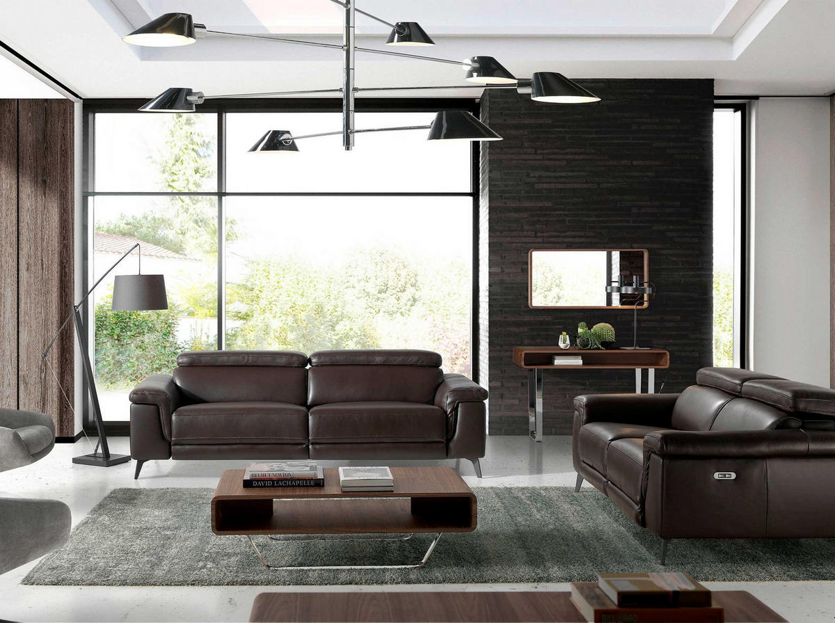 COUCHTISCH Rechteckiger Couchtisch Nussbaum und verchromter Stahl 120/60/36 cm - Edelstahlfarben/Nussbaumfarben, Holz/Metall (60/120/36cm) - ANGEL CERDA