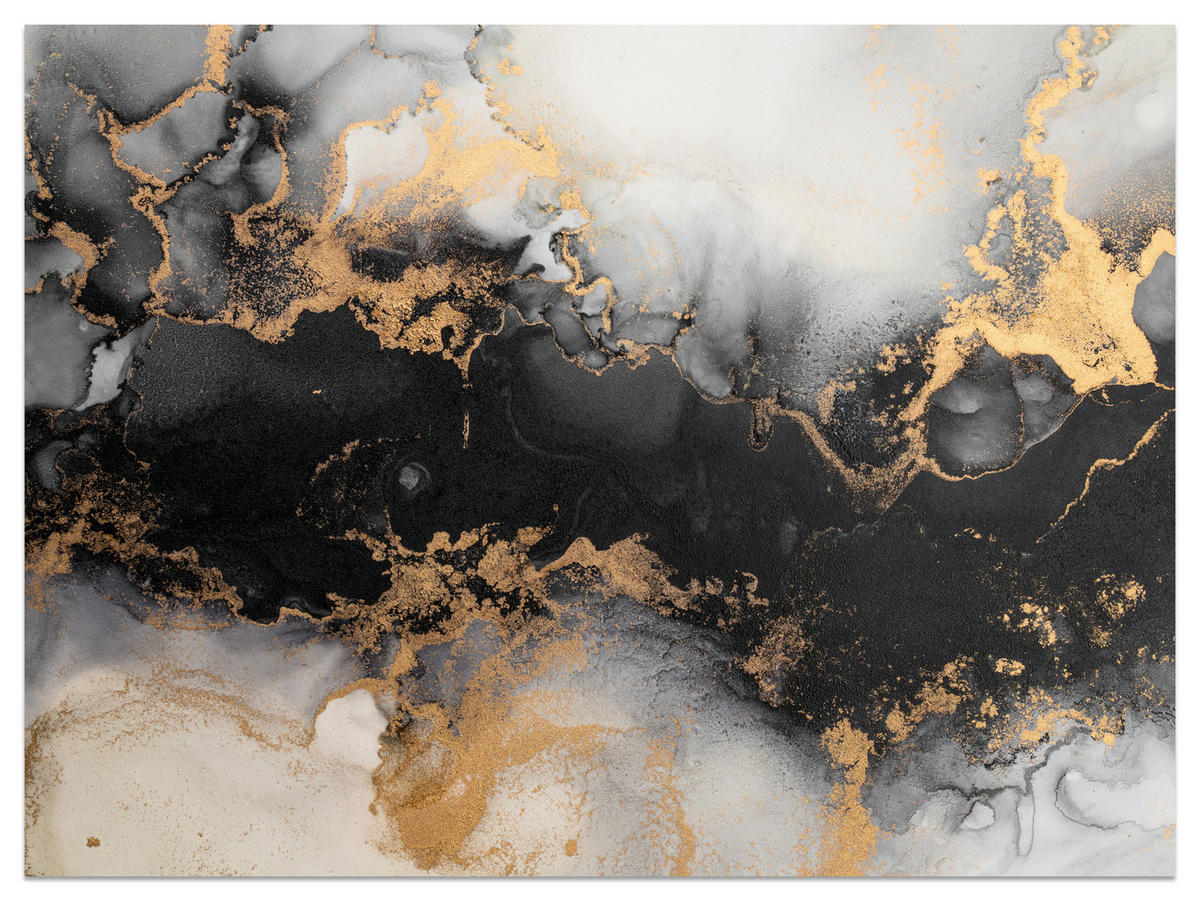 FOTOTAPETE für Wohnzimmer Marmor Klassisch Gold Akzente 100x70 - Gelb/Beige, Papier (100/70cm) - Muralo