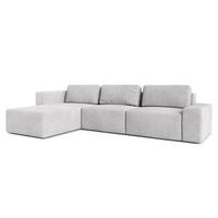 ECKSOFA L Form Arkleton Hellgrau 360/180/93 cm Links Stil & Komfort - Hellgrau/Schwarz, Kunststoff/Textil (180/360cm) - AX Living