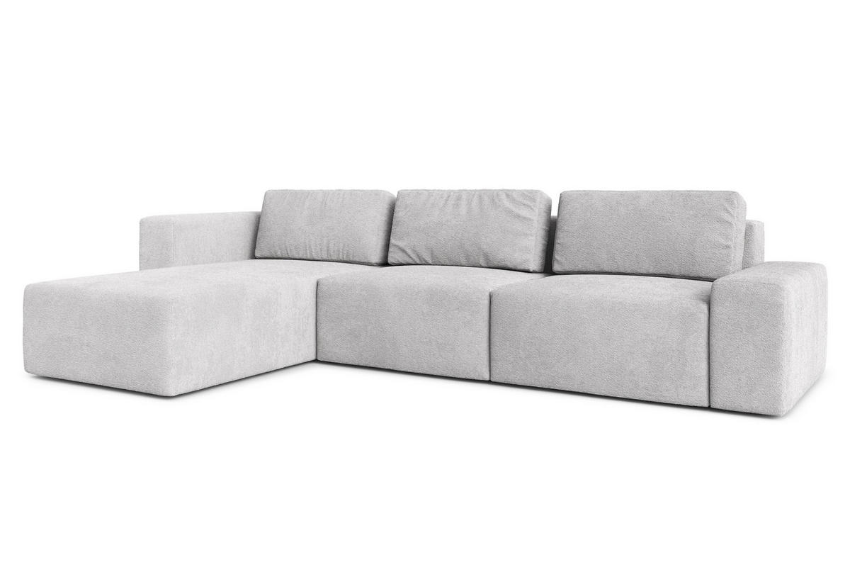 ECKSOFA L Form Arkleton Hellgrau 360/180/93 cm Links Stil & Komfort - Hellgrau/Schwarz, Kunststoff/Textil (180/360cm) - AX Living