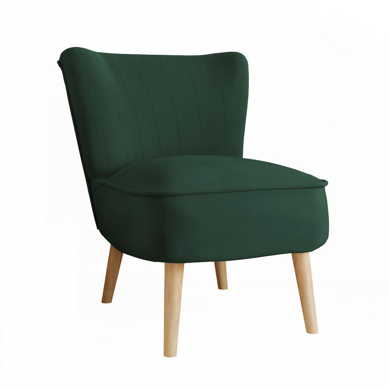 SESSEL DANTE 67/76/76 cm, Samtstoff Grün - Buchefarben/Grün, Holz/Textil (67/76/76cm) - Idohome