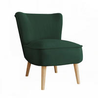 SESSEL DANTE 67/76/76 cm, Samtstoff Grün - Buchefarben/Grün, Holz/Textil (67/76/76cm) - Idohome