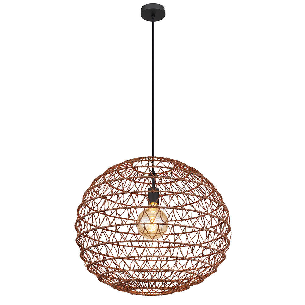 PENDELLEUCHTE Metall Braun Boho - Braun, Metall (59/59/120cm) - Globo Lighting