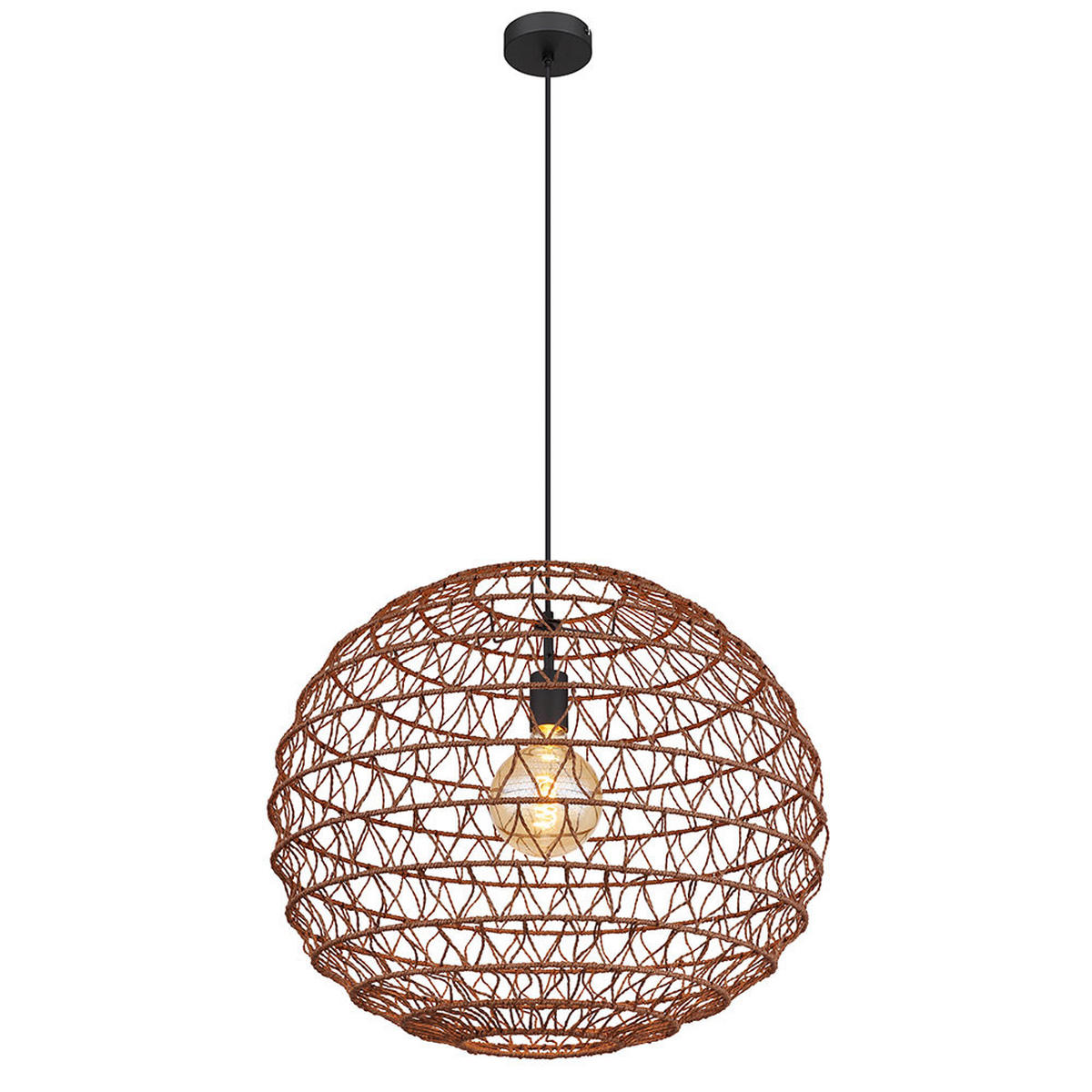 PENDELLEUCHTE Metall Braun Boho - Braun, Metall (59/59/120cm) - Globo Lighting
