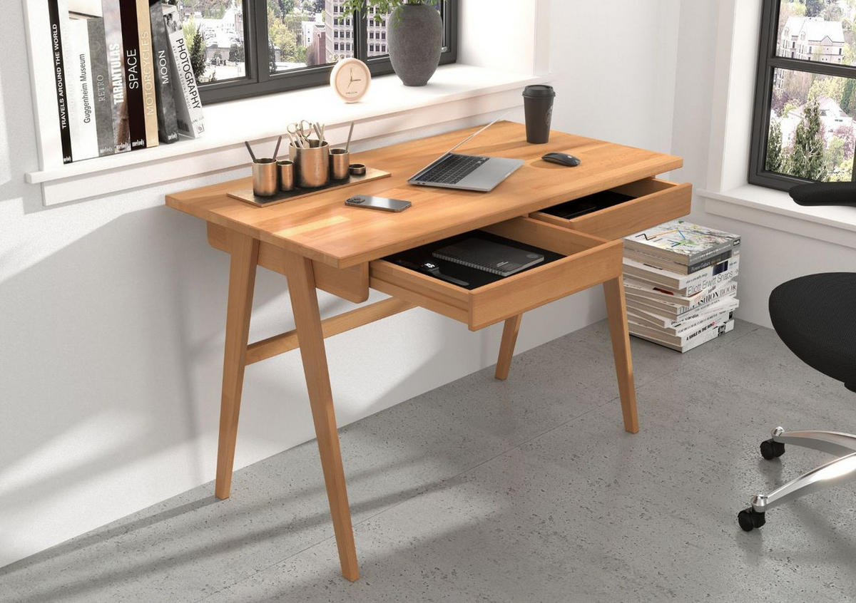 SCHREIBTISCH Edda, 120/65/75 cm in Naturfarben, Buchenholz - Buchefarben, Holz/Buchenholz (65/120/75.5cm) - Visby