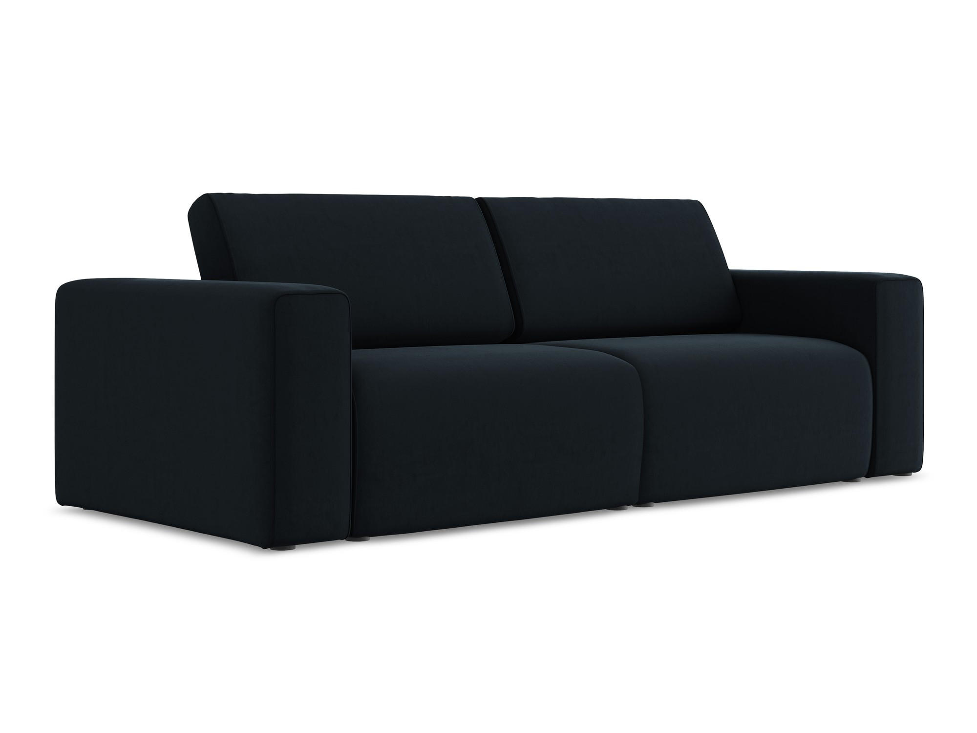 3-SITZER SOFA Samt Stoff Blau - Blau/Schwarz, Kunststoff/Textil (224/80/103cm) - Makamii