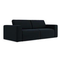 3-SITZER SOFA Samt Stoff Blau - Blau/Schwarz, Kunststoff/Textil (224/80/103cm) - Makamii