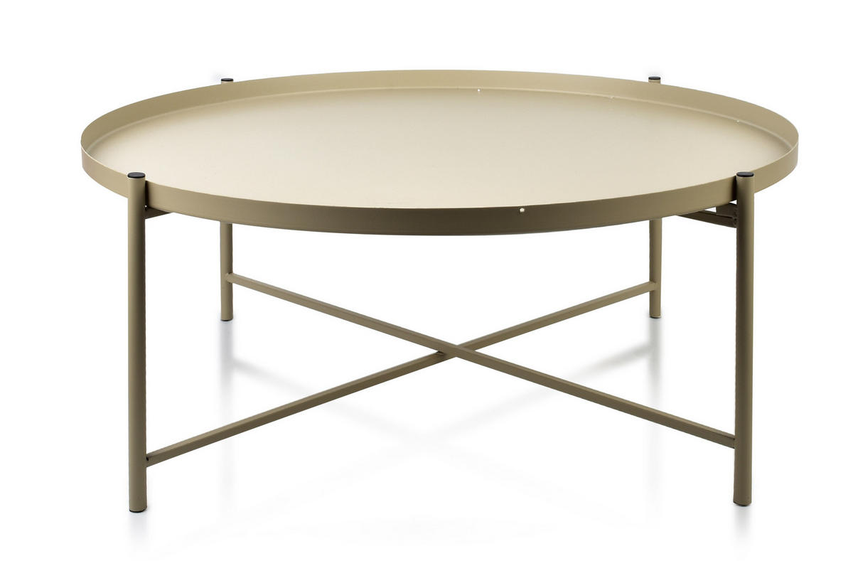 COUCHTISCH Lucas Beige 76.5/76.5/32 cm Metall - Beige, Metall (76.5/76.5/32cm) - Mondex