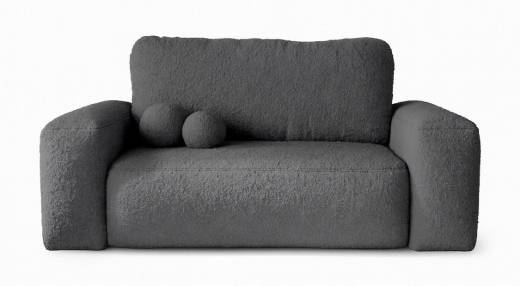 SITZSOFA Dunkelgrau ILO Mit Schlaffunktion Und Bettkasten - Grau, Textil (190/94/110cm) - Sepro Meble