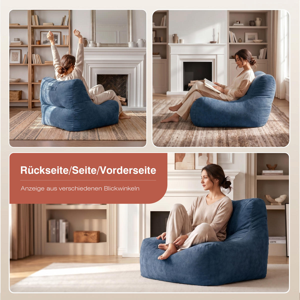 EINZELSOFA 4361 - Blau, Textil (90/38/92cm) - Vercart