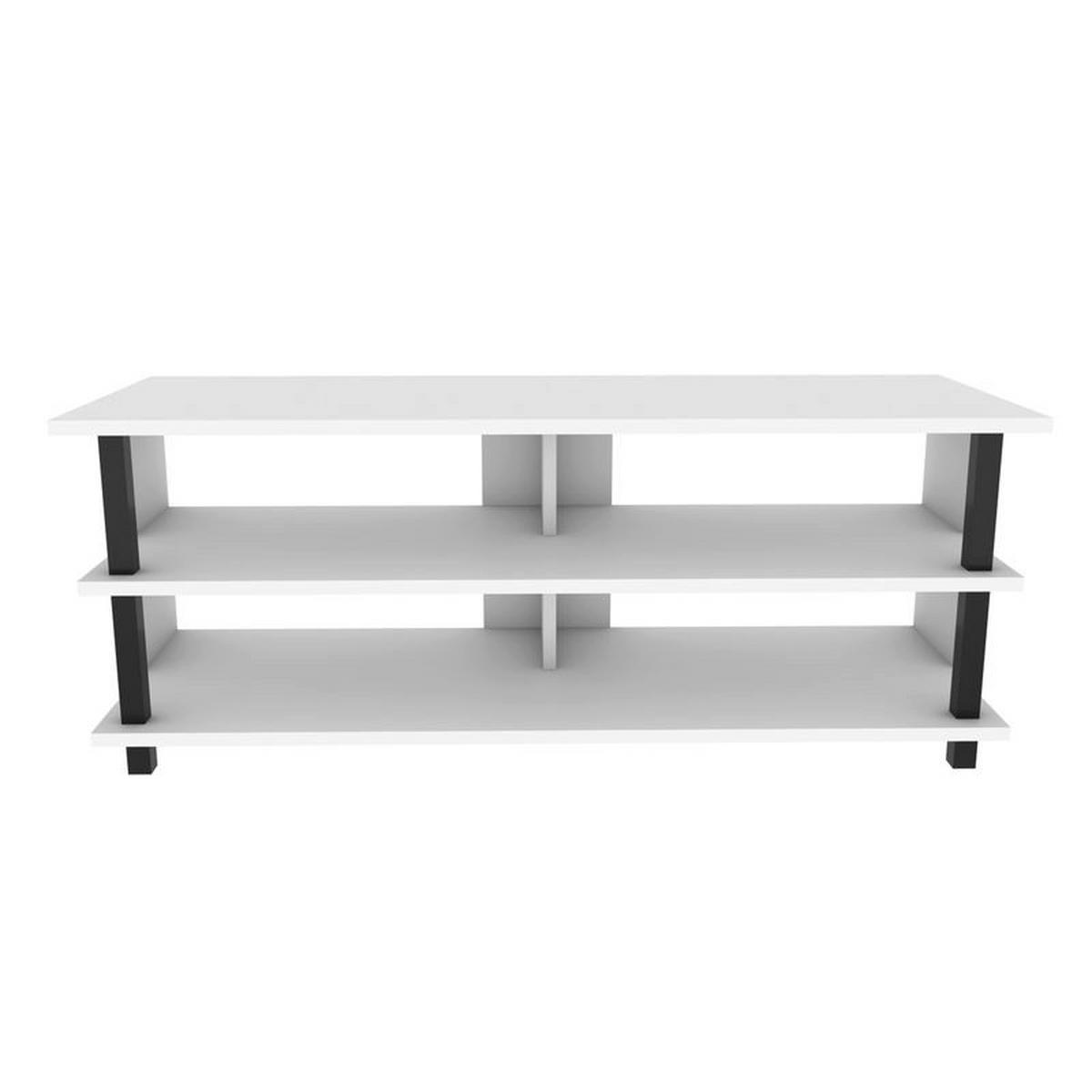 TV Board Pueblo Schwarz-Weiß - Schwarz/Weiß, Holzwerkstoff (120/47/45cm) - Decorotika