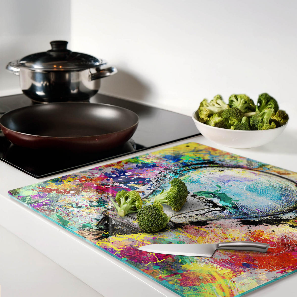 GLASPLATTE 60x52 cm Birne - Multicolor, Glas (60/0.4/52cm) - TULUP