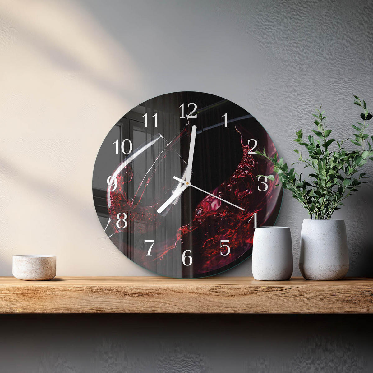 WANDUHR fi30 cm - Wein - Rot, Glas (30/30/0.4cm) - TULUP