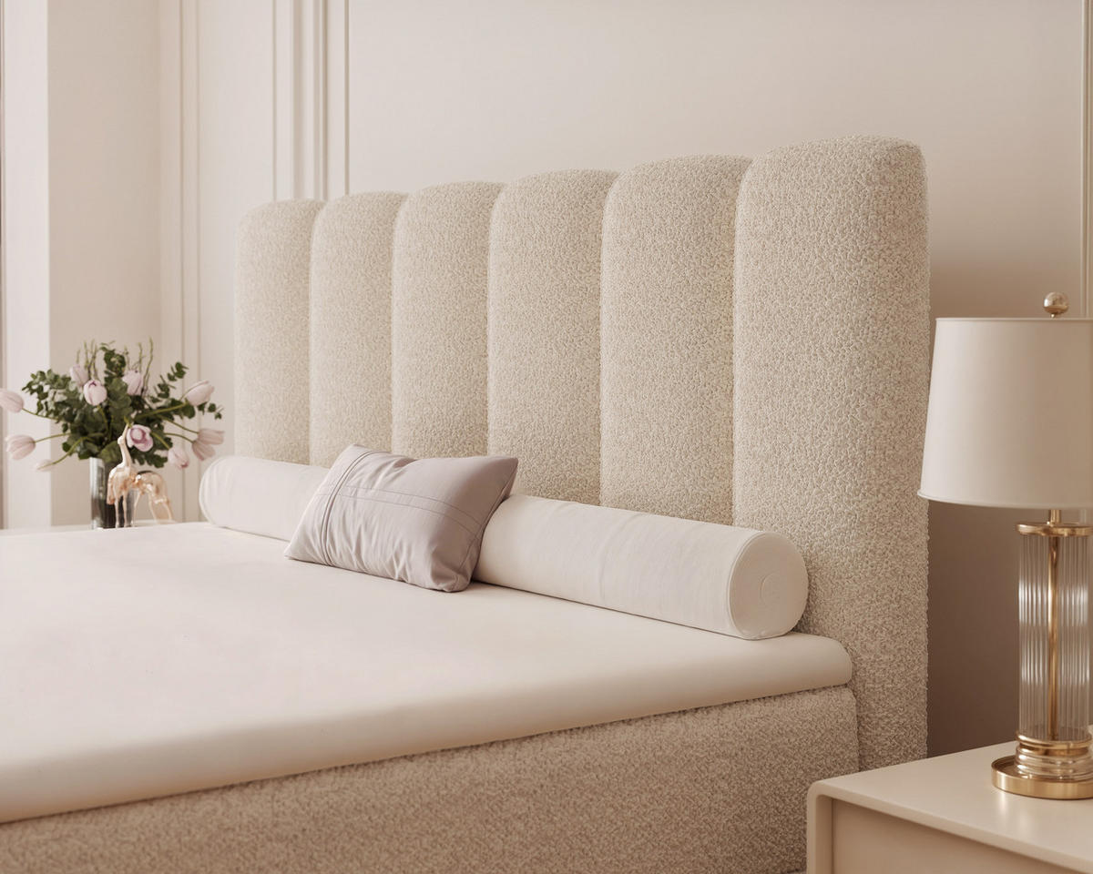 BOXBETT FERRERO 160/200 cm, in Beige, mit Matratze - Beige, Textil (160/200cm) - Idohome
