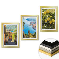 WANDBILDER 3er Set - 20x30 cm Goldrahmen - Straßen am Meer, ein Meer aus Zitronen - Goldfarben, Kunststoff (20/30cm) - ArtPrintCave