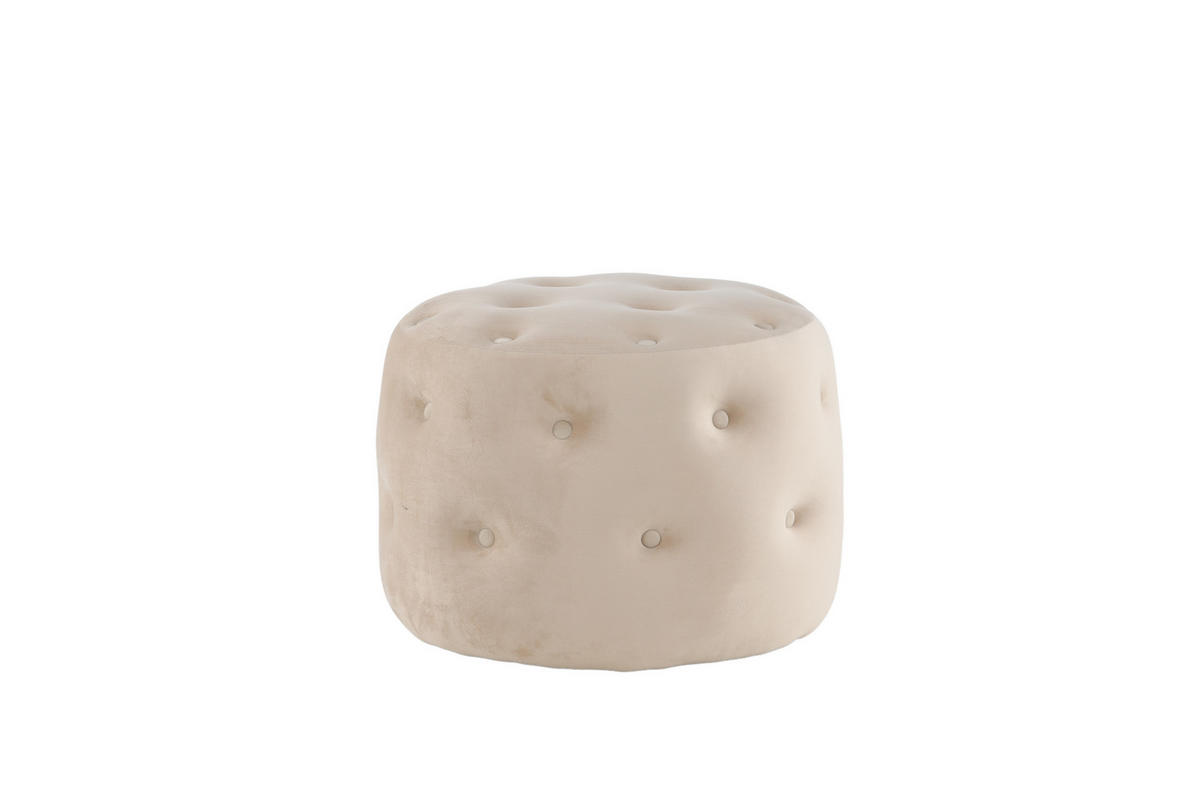 POUF Velour weiß - Weiß, Holzwerkstoff (55/44/55cm) - ebuy24