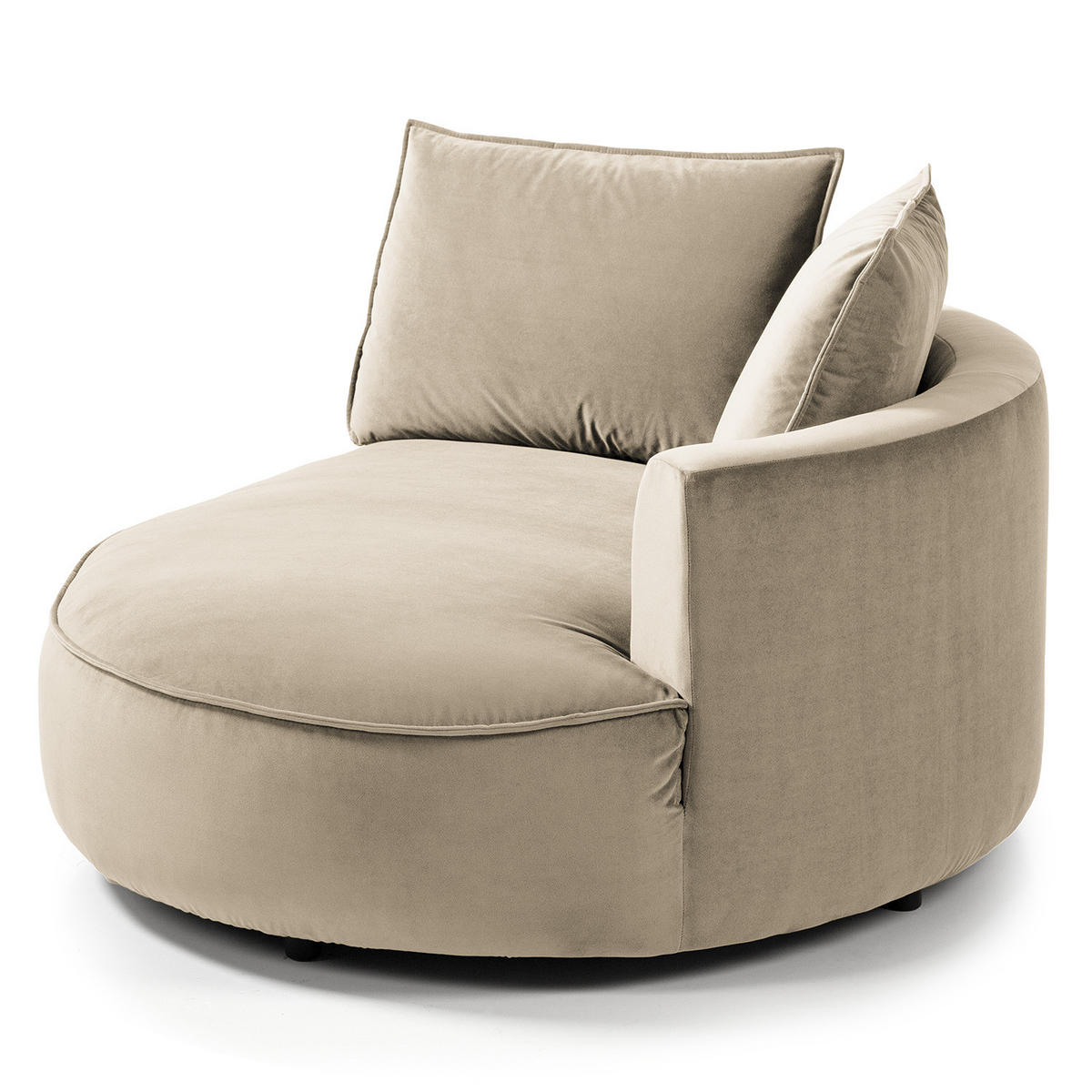 OTTOMANE - modular - Beige/Schwarz, Kunststoff/Textil (126/82/154cm) - home24