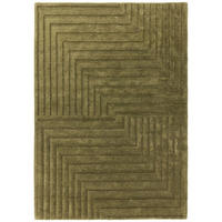 TEPPICH Einfarbiger aus reiner Wolle, handgetuftet, Reliefmuster SQUARE Grün 120 x 170 cm - Grün, Naturmaterialien (120/170cm) - Novatrend