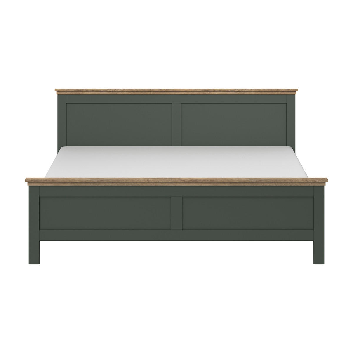 BETT 180/200 Martin Grün und Holz - Grün, Holzwerkstoff (180/200cm) - Petits-meubles