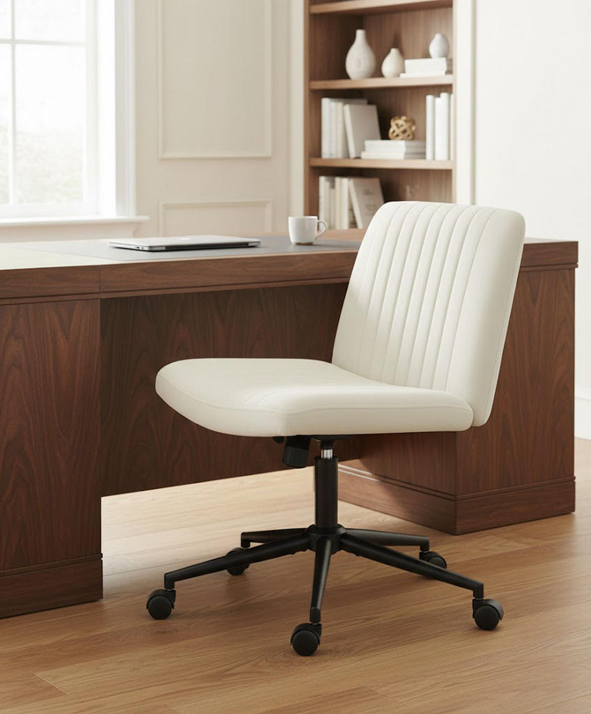 BÜROSTUHL Lynox Samt creme - Creme/Schwarz, Metall (62/98/65cm) - TPFLiving