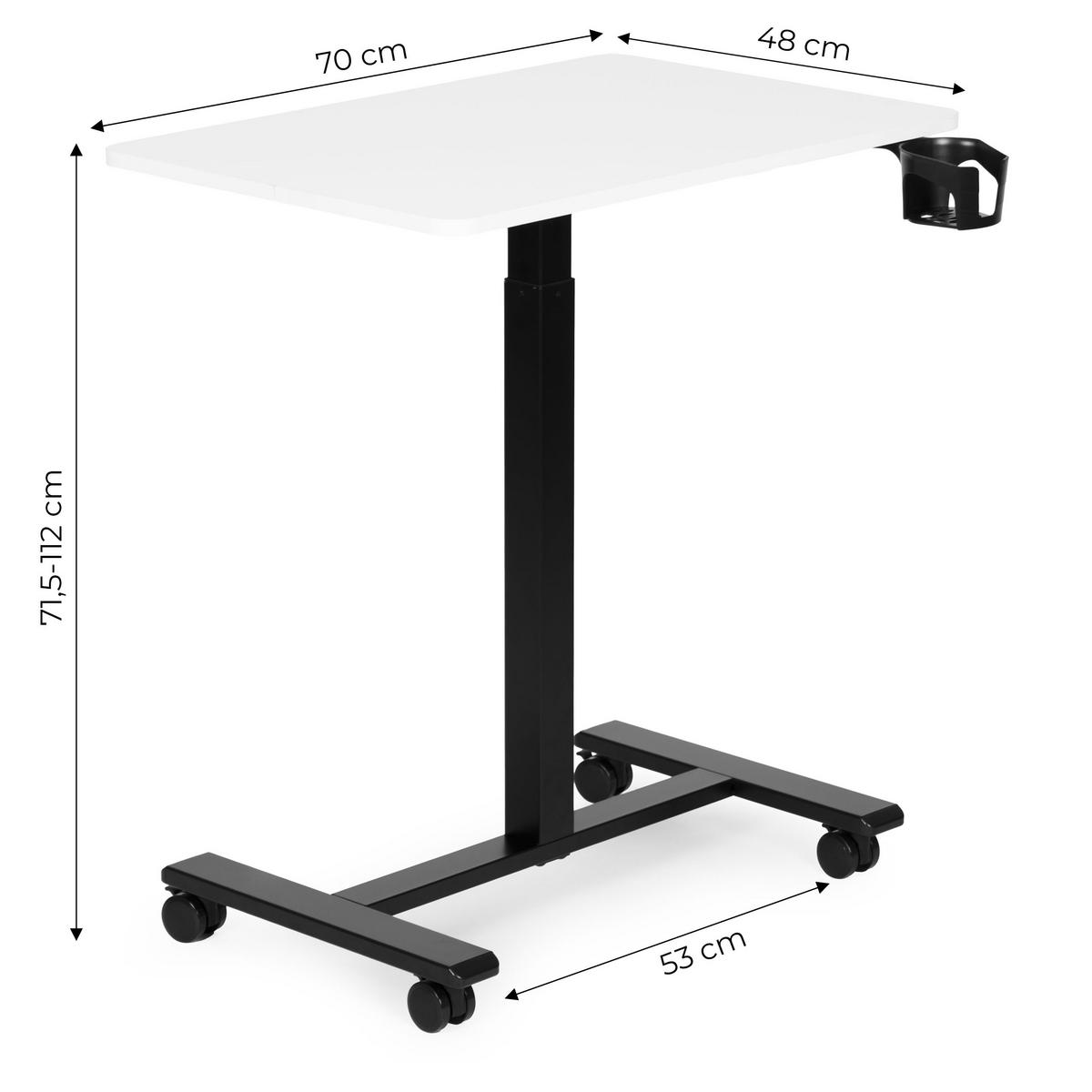 SCHREIBTISCH MILO Weiß - Schwarz - Weiß, Holzwerkstoff (48/70/71.5cm) - Mat-Haus