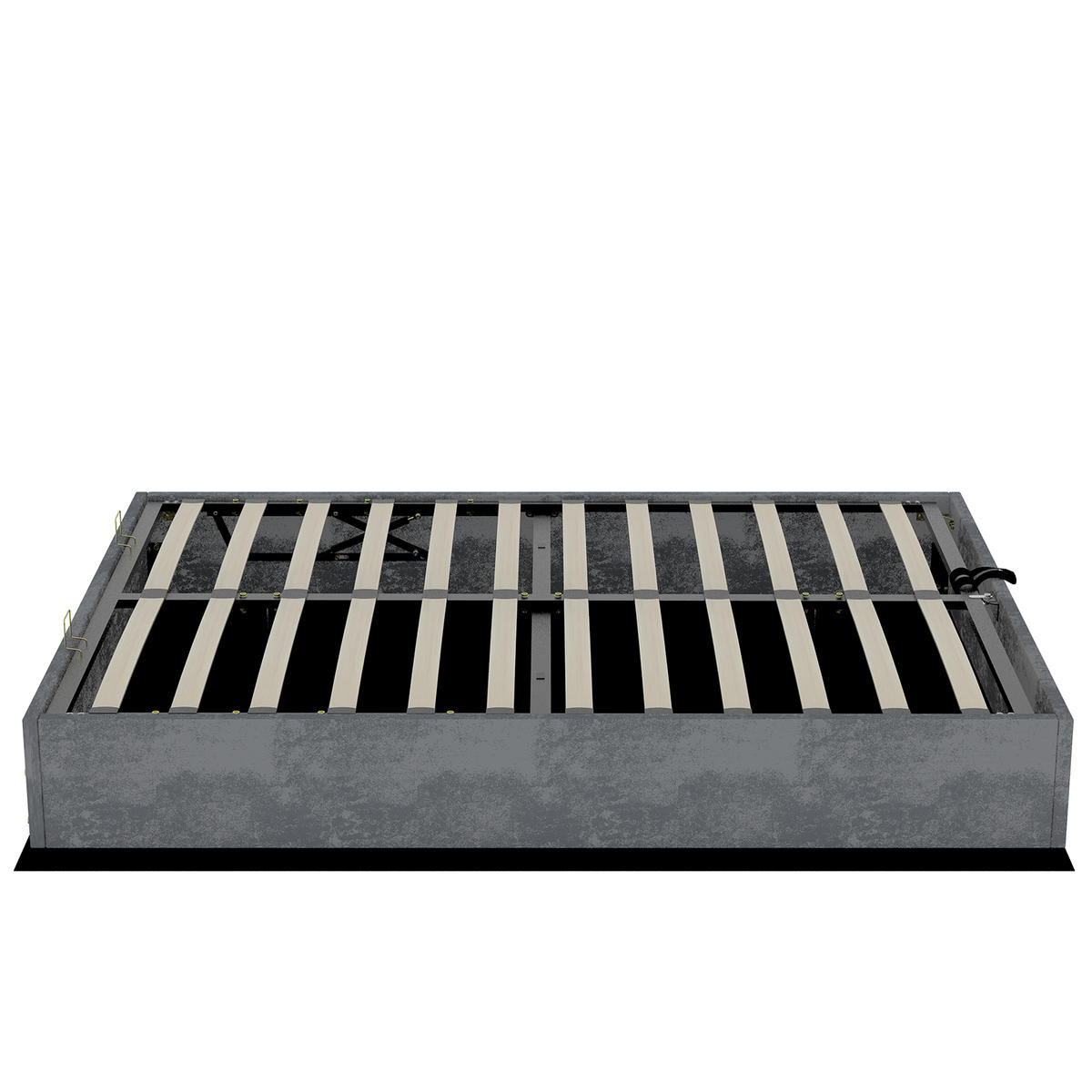 BETTRAHMEN 140x200 cm Stoff Metall Grey - Grau, Metall (140/200cm) - Meubliv