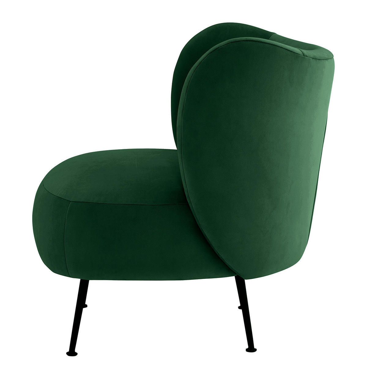 LOUNGESESSEL - Dunkelgrün/Schwarz, Textil/Metall (61/72/71cm) - home24