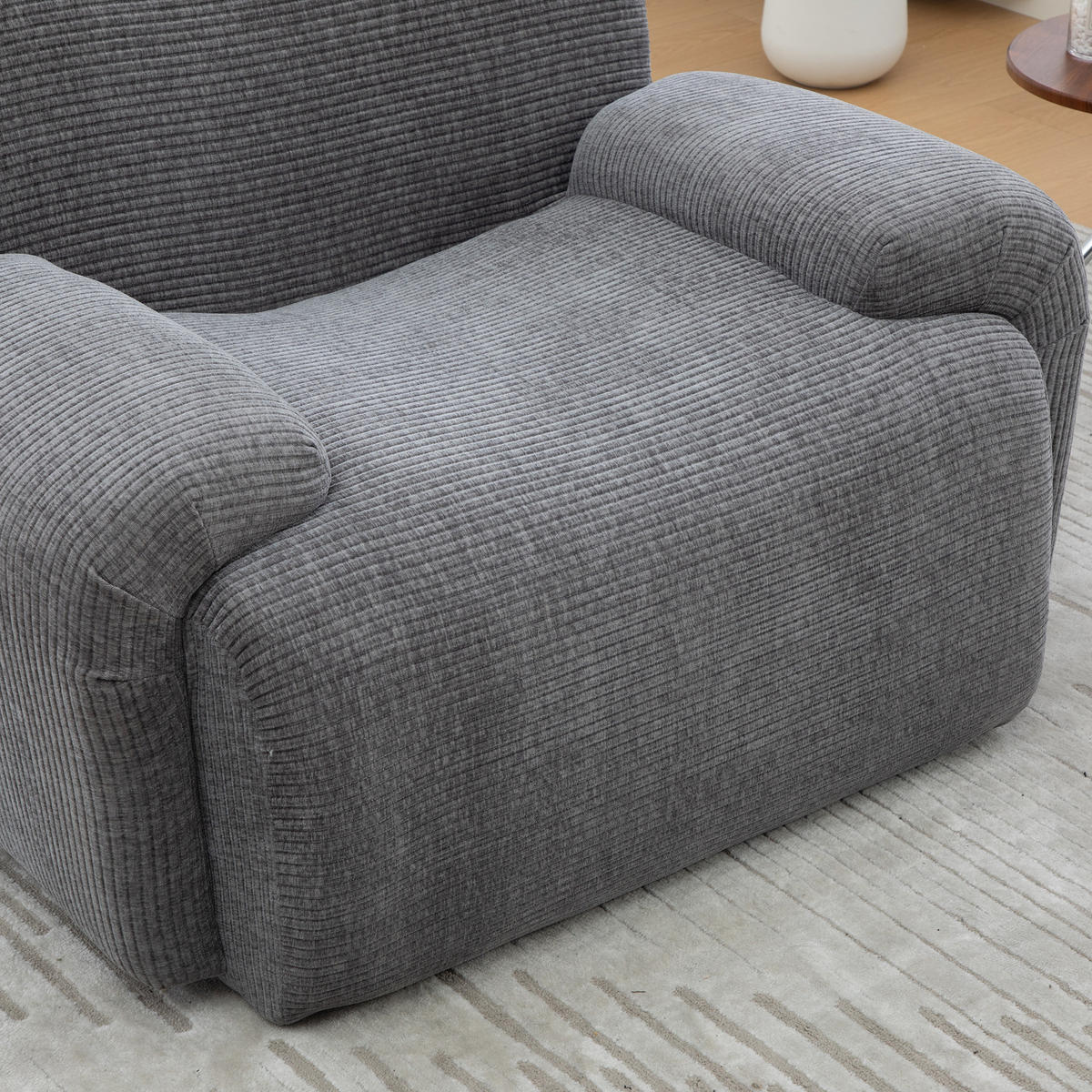 SESSEL DE-35123 mit Hocker Grau - Grau, Textil (94/78.5/113cm) - ComfortXL