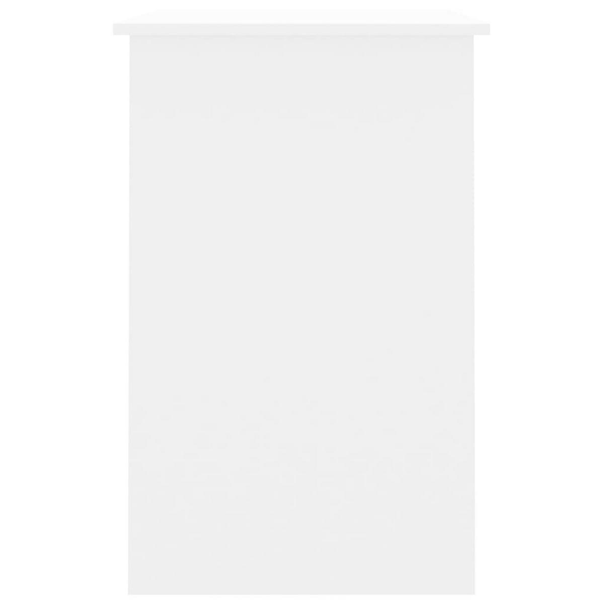 SCHREIBTISCH Modern mit 1 Schublade, 1 Tür 100/50/76 cm aus Holzwerkstoff Weiß - Weiß, Holz (50/100/76cm) - vidaXL