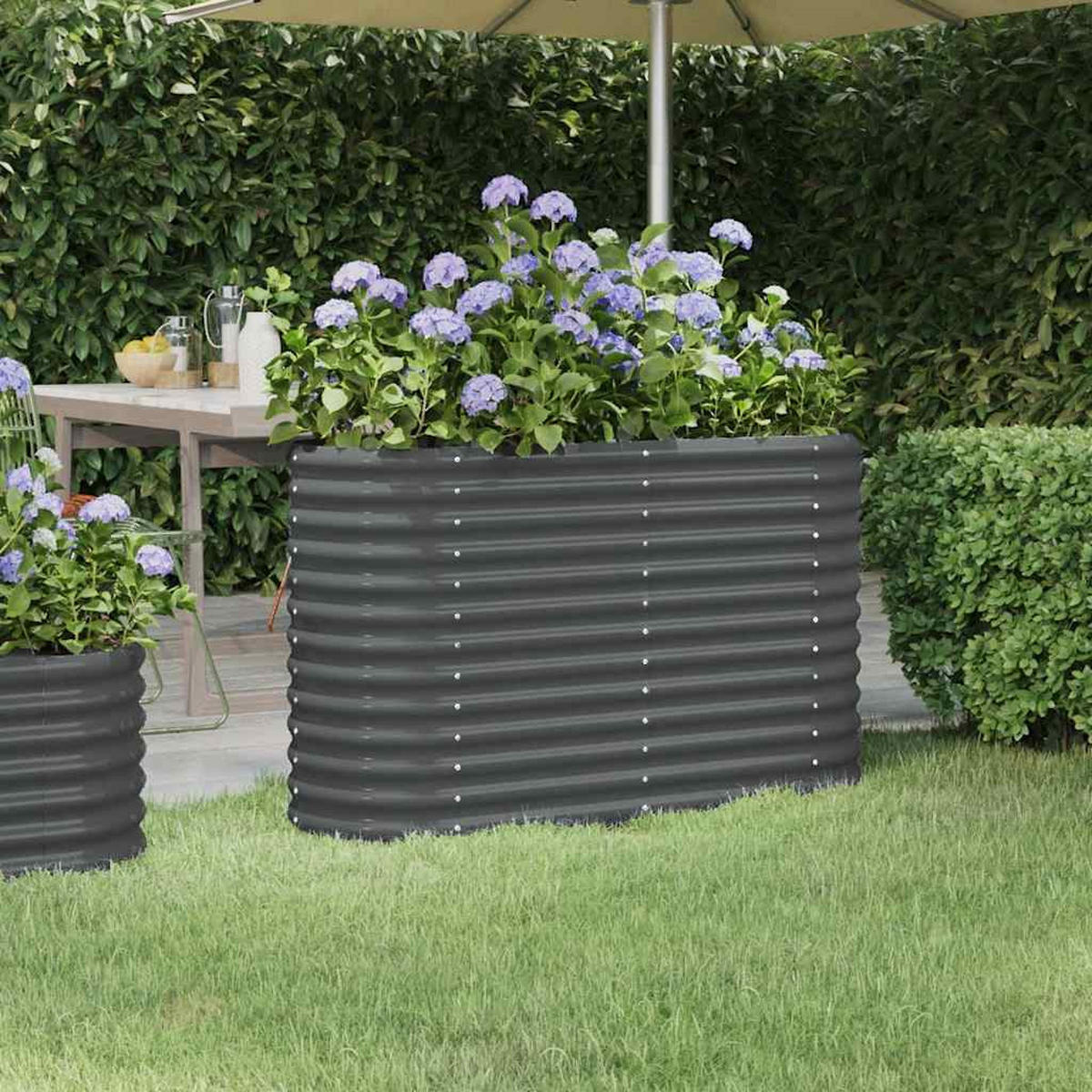 HOCHBEET Verzinkter Stahl 114x40x68 cm Anthrazit - Anthrazit, Metall (114/68/40cm)