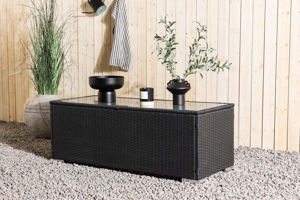 GARTENTISCH schwarz - Schwarz, Holzwerkstoff (120/50/45cm) - ebuy24