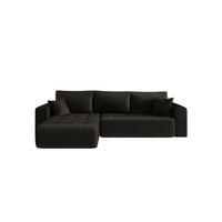 ECKSOFA mit Schlaffunktion MILO L Monolith 95 Links - Schwarz, Textil (280/175cm) - Bedante
