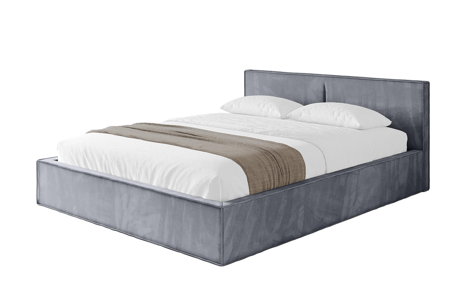 POLSTERBETT mit Bettkasten und Lattenrost, Boxbett ohne Matratze - EMMI-V1 180x200 Grau - Grau, Holzwerkstoff/Textil (180/200cm) - ALTDECOR