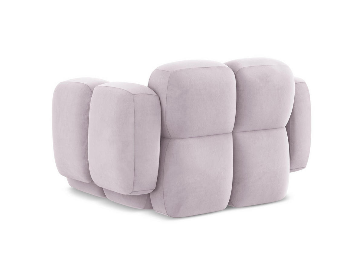 SESSEL Samt Stoff Violett - Flieder/Schwarz, Holzwerkstoff/Kunststoff (120/72/115cm) - Makamii