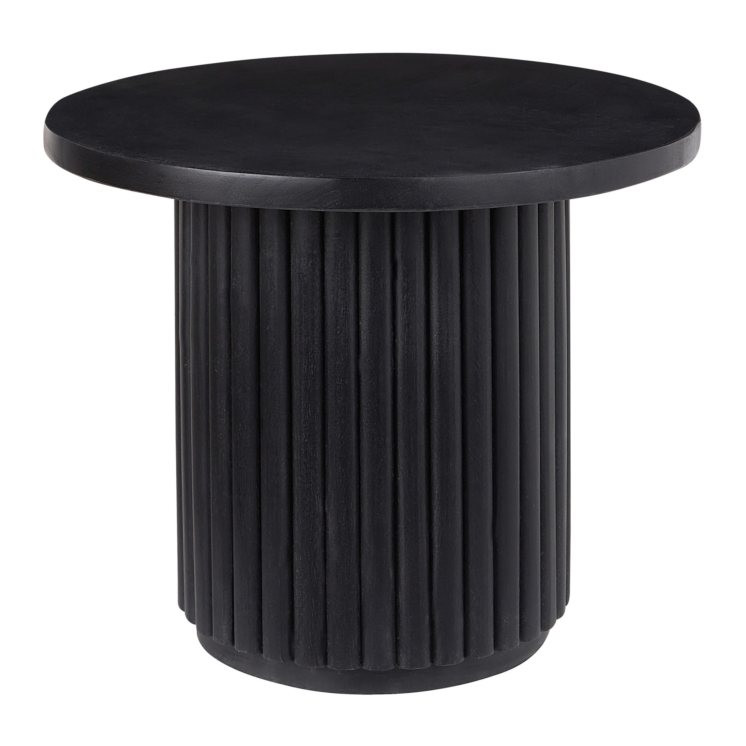 COUCHTISCH Mangoholz schwarz rund 50 cm Lemont - Schwarz, Holz (50/50/40cm) - Beliani