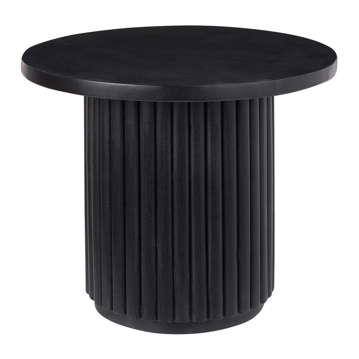 COUCHTISCH Mangoholz schwarz rund 50 cm Lemont - Schwarz, Holz (50/50/40cm) - Beliani