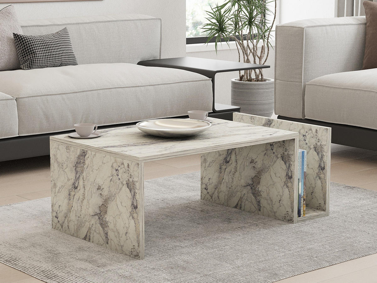 COUCHTISCH memo weiss - Weiß, Holz (86/50/32cm) - Habitat Garten