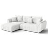ECKSOFA L Form Verciani Weiß 266/190/91 cm mit Schlaffunktion - Schwarz/Weiß, Kunststoff/Textil (266/190cm) - AX Living