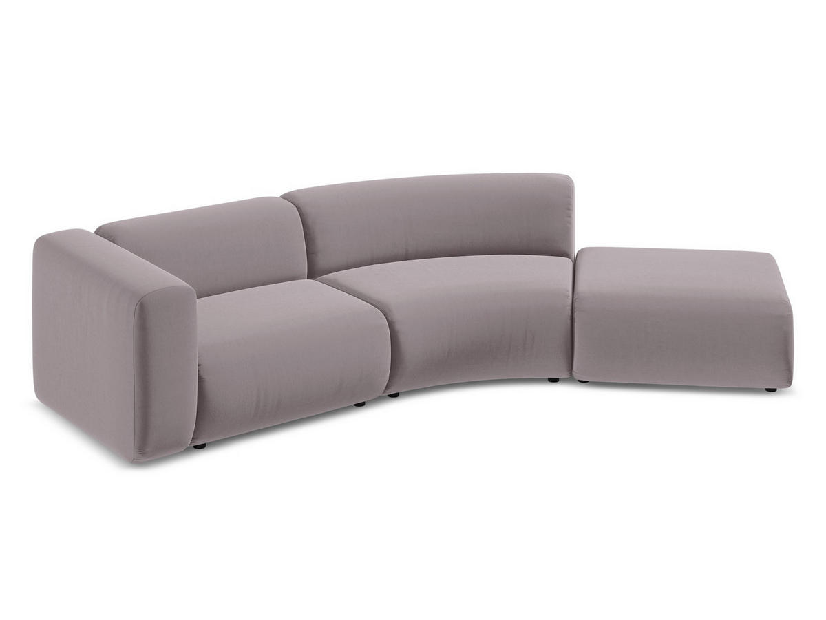 4-SITZER-SOFA Samt Stoff Violett - Lila/Flieder, Kunststoff/Textil (335/70/166cm) - Makamii