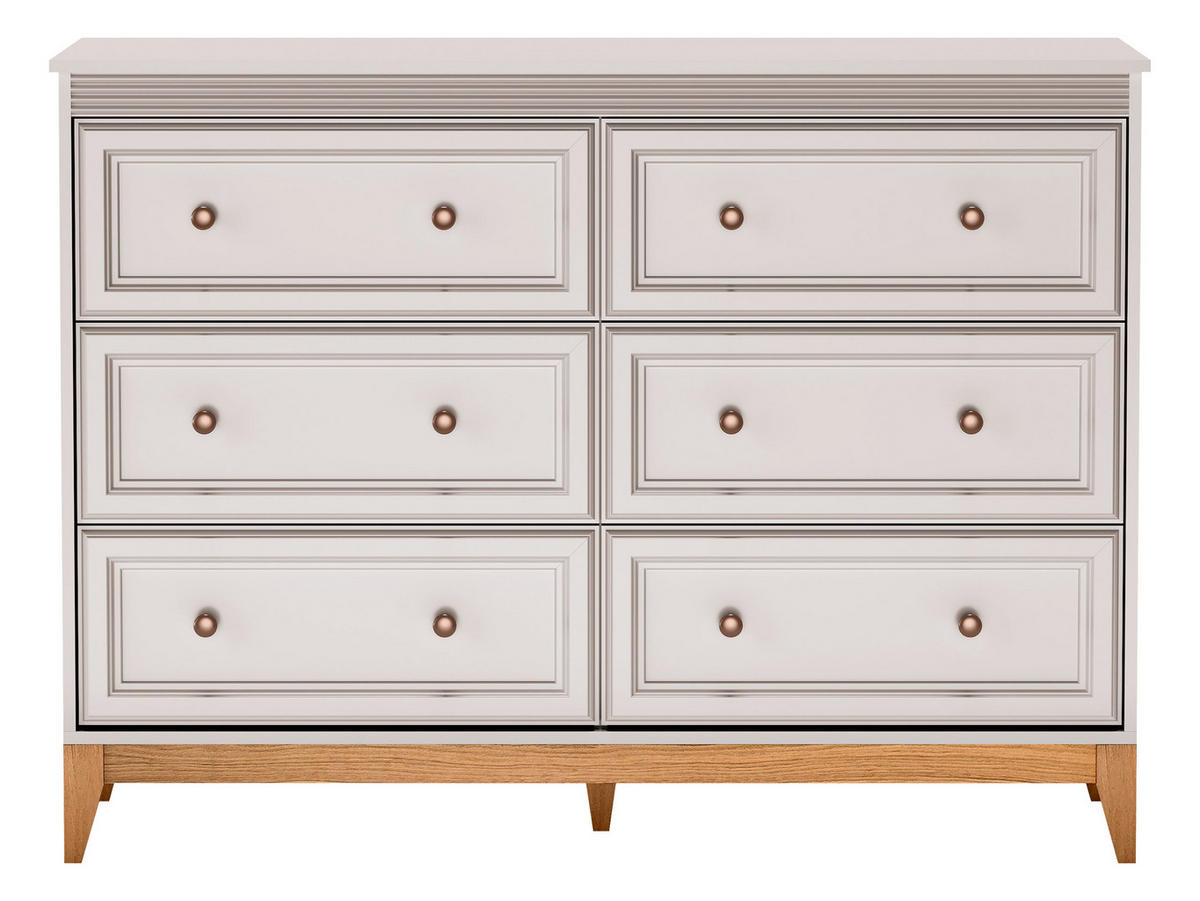 SCHUBLADENKOMMODE Windsor W-03 - Kaschmir/Eichefarben, Holz/Holzwerkstoff (136/100/41cm) - MIRJAN24