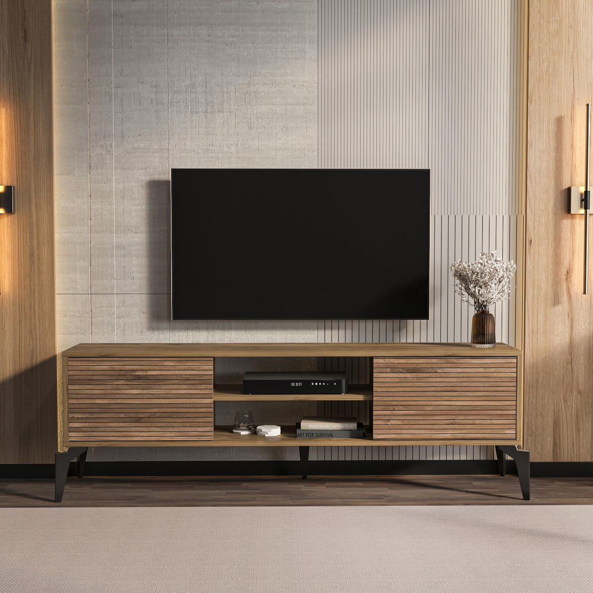 TV-LOWBOARD Lojo - Multicolor, Holzwerkstoff (160/52/29.5cm) - Decorotika