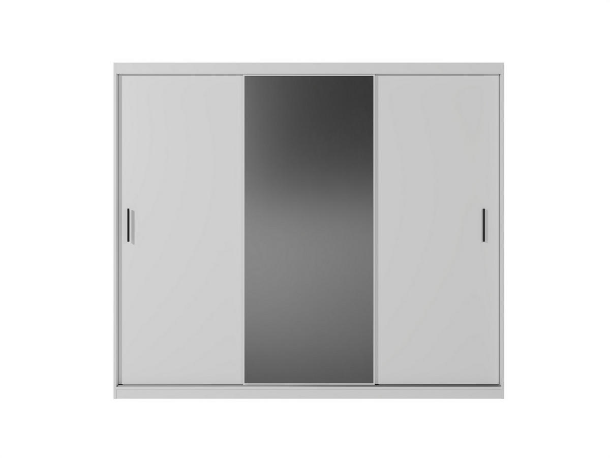 SCHWEBETÜRENSCHRANK Mirano Weiß Matt 250 cm - Weiß, Holzwerkstoff (250/215/60cm) - Ravio