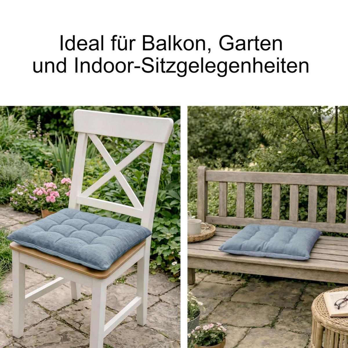 SITZKISSEN 4er Sparset FRESHSTRIPE4ER - Titanfarben, Textil (40/40/5cm) - Tom Tailor